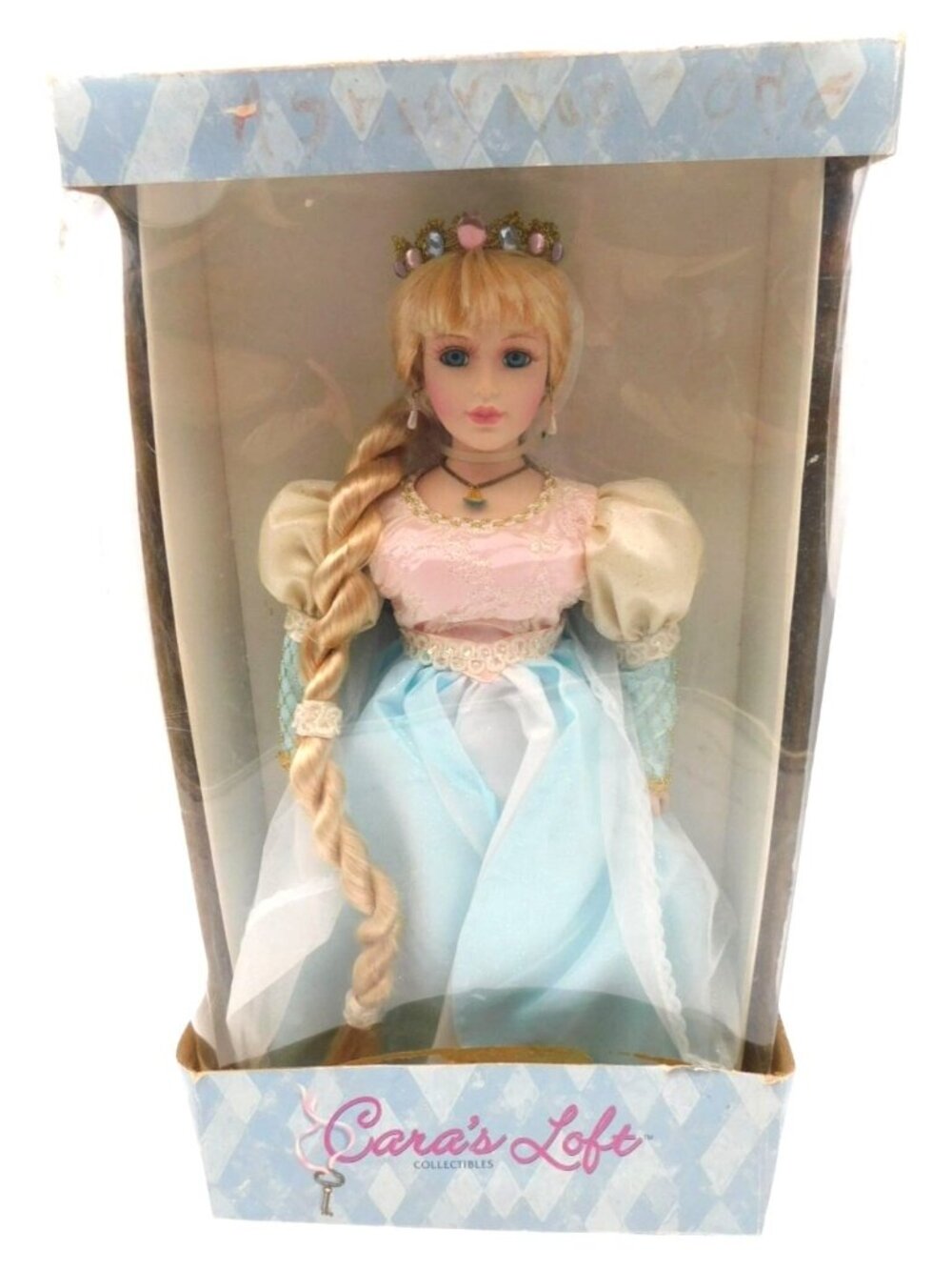 Caras Loft Collectibles Porcelain Doll 16" Hand-Painted With Stand in Box